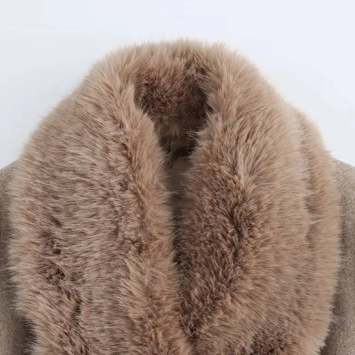 Herbst Winter Neue frauen Kleidung Abnehmbare Pelz Kragen Krawatte Medium Und Lange Woolen Mantel Für Frauen