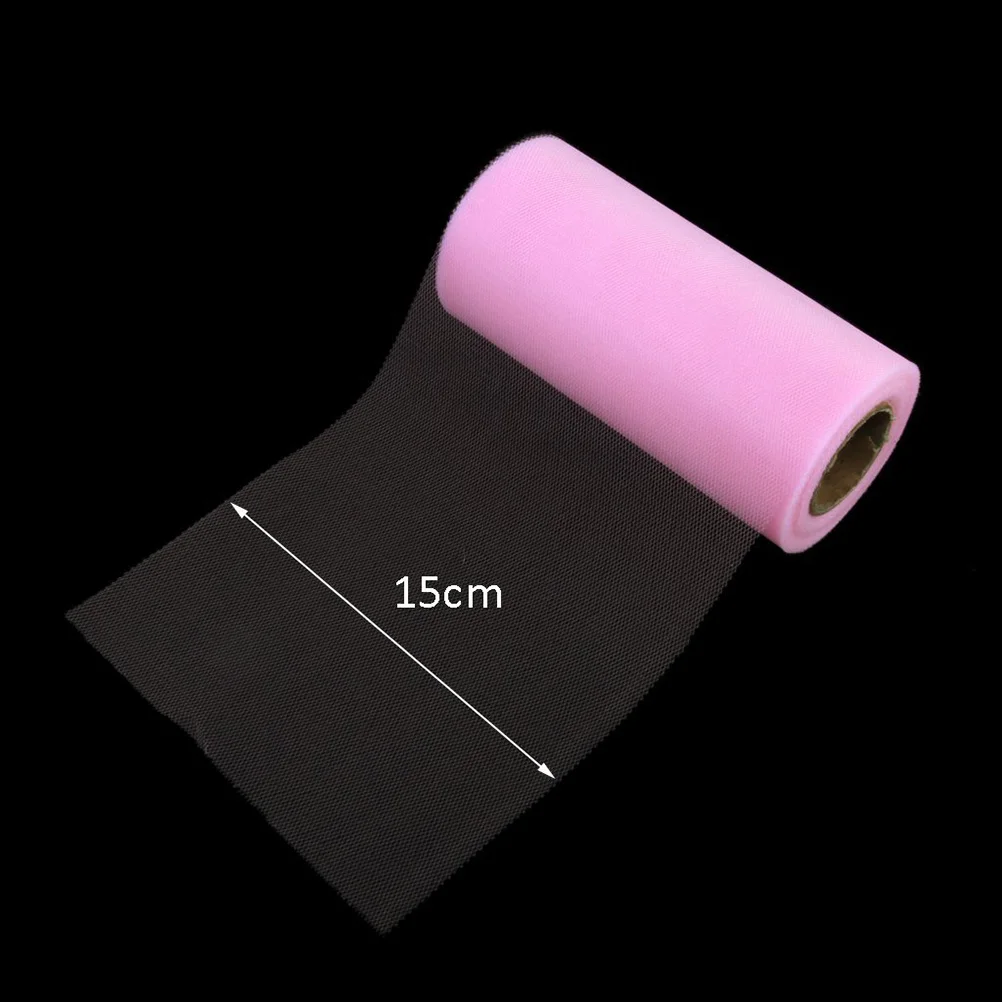 22 متر 15 سنتيمتر الوردي تول لفة نسيج البوليستر Diy بها بنفسك الزفاف الديكور غرفة الحفلات ترتيب الأزهار توتو الحرفية تول الديكور #5