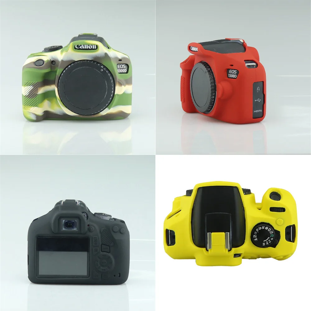 1300D Soft Silicone Armor Camera Body Case For Canon EOS 1300D 1500D 2000D Rebel T7 Kiss X90 Rubber Cover