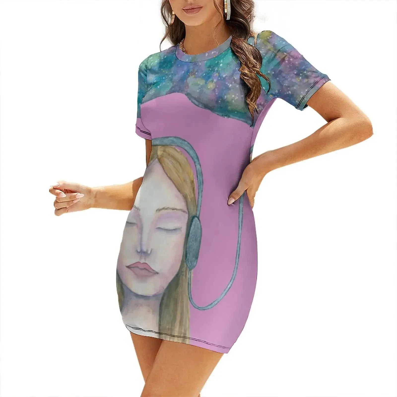 

Sound Cloud Short-Sleeved Dress Aesthetic clothing summer dress women 2026