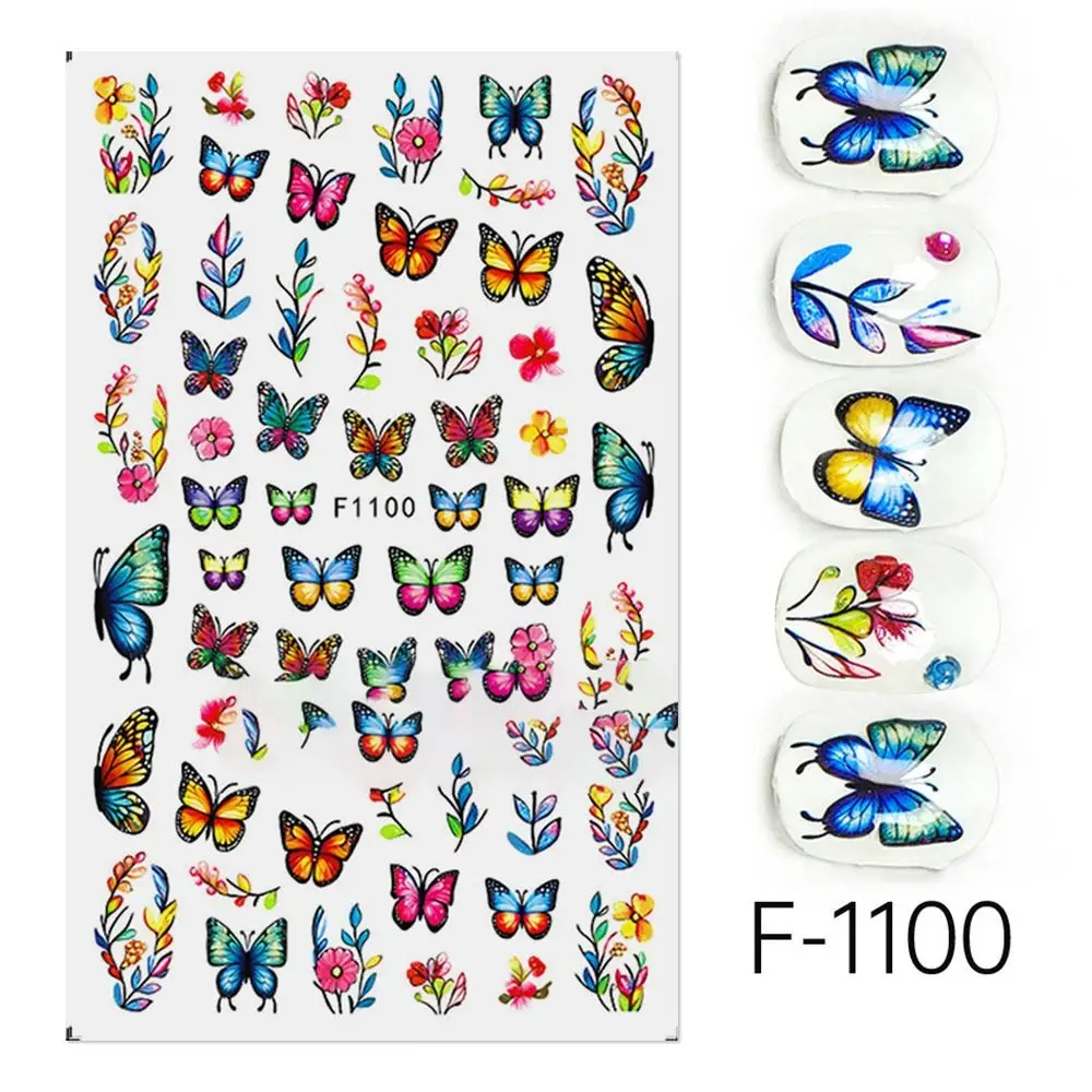 Calcomanías 3D para decoración de uñas, pegatinas para uñas con pétalos rosas y morados, colores dulces, diseño de flores, decoración de puntas de uñas, manicura