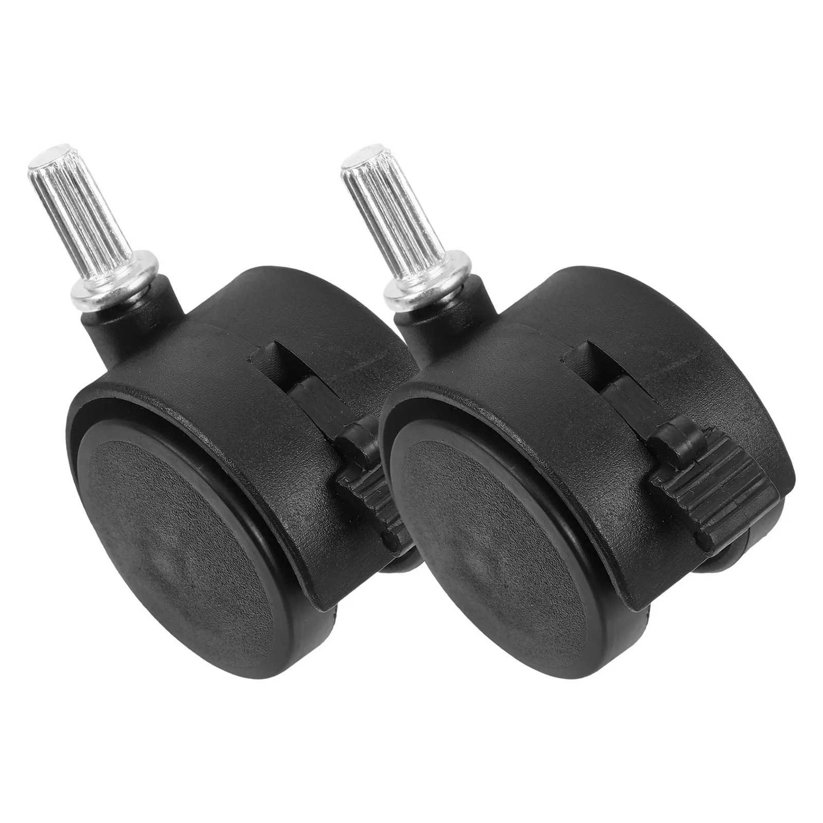 2Pcs Stem Mount Swivel Caster Wheels with Locking Brake Easy Install for Clothes Rack Cart Laundry Drying Rack Replacement Cart