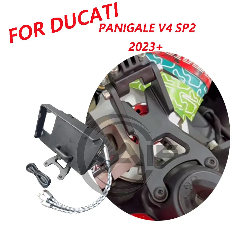 

USB mobile phone recorder fixed accessories motorcycle GPS navigation stand For DUCATI PANIGALE V4 SP2 2023+