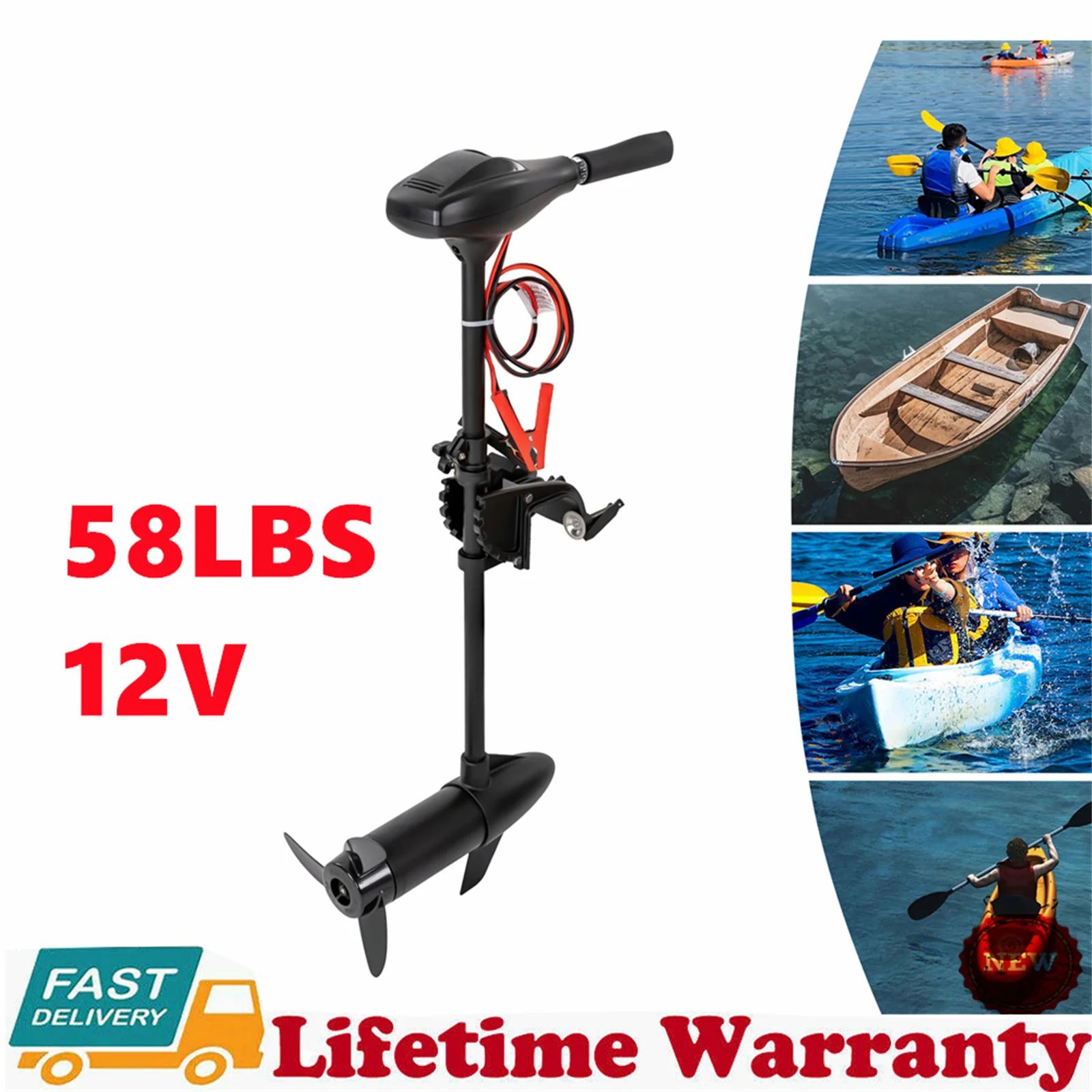 Electric Outboard Engine 1700RPM 58LBS Electric Outboard Motor Trolling Motor Brush Motor Fishing Boat Engine 12 V