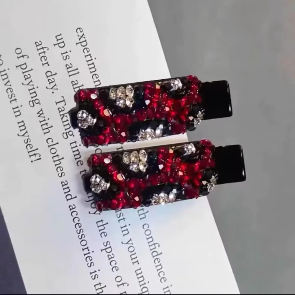 الإبداعية الراين الملونة الراين دبوس الشعر لامعة Blingbling الزركون دبوس الشعر أغطية الرأس المشابك الانفجارات كليب يوميا