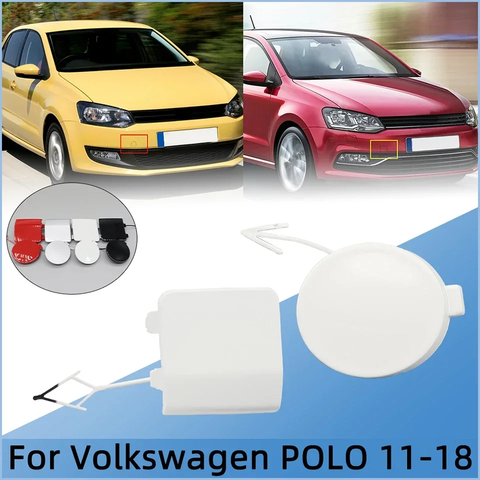 Auto Front Bumper Tow Hook Eye Cover Lid For Volkswagen POLO 2011 2012 2013 2014 2015 2016 2017 2018 Towing Hauling Trailer Cap