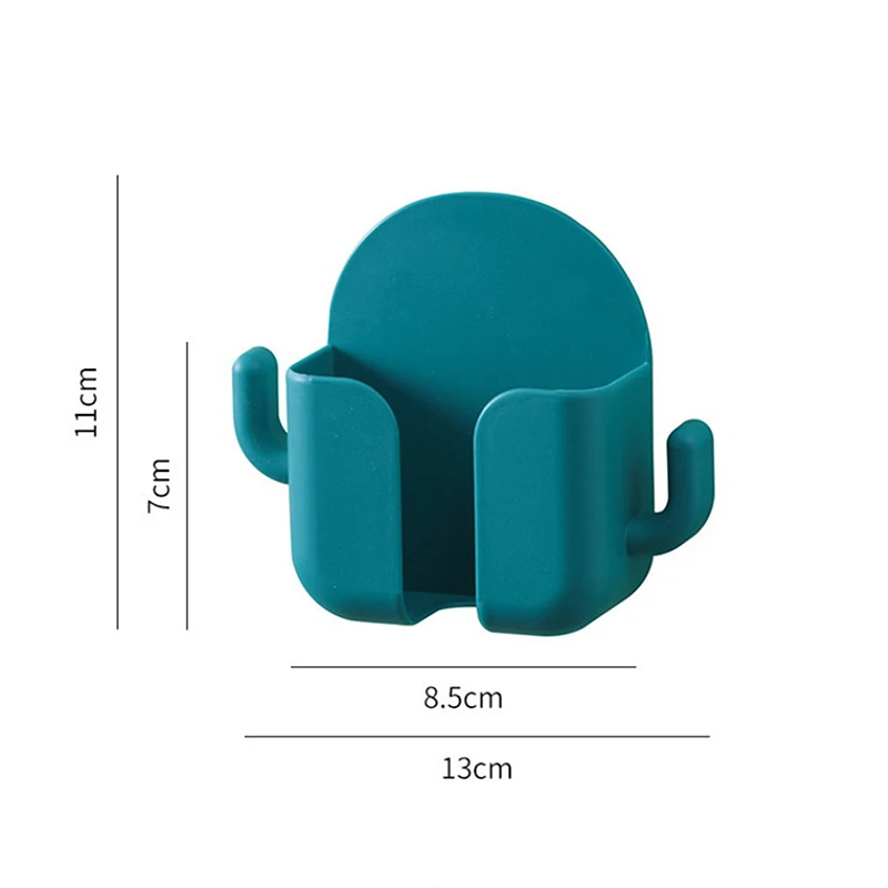 Punch-free Mobile Phone Holder Wall Mount Stand Remote Control Organizer Storage Box Charging Bedside Container Rack Gift 1pcs