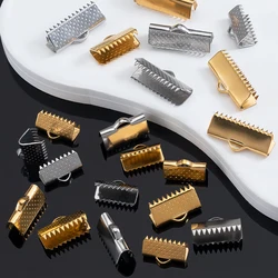 50pcs 20pcs Stainless Steel Crimp Clips Foldover Toothed Clasps DIY Necklace Bracelet Fastener Caps Jewelry Making Accessories