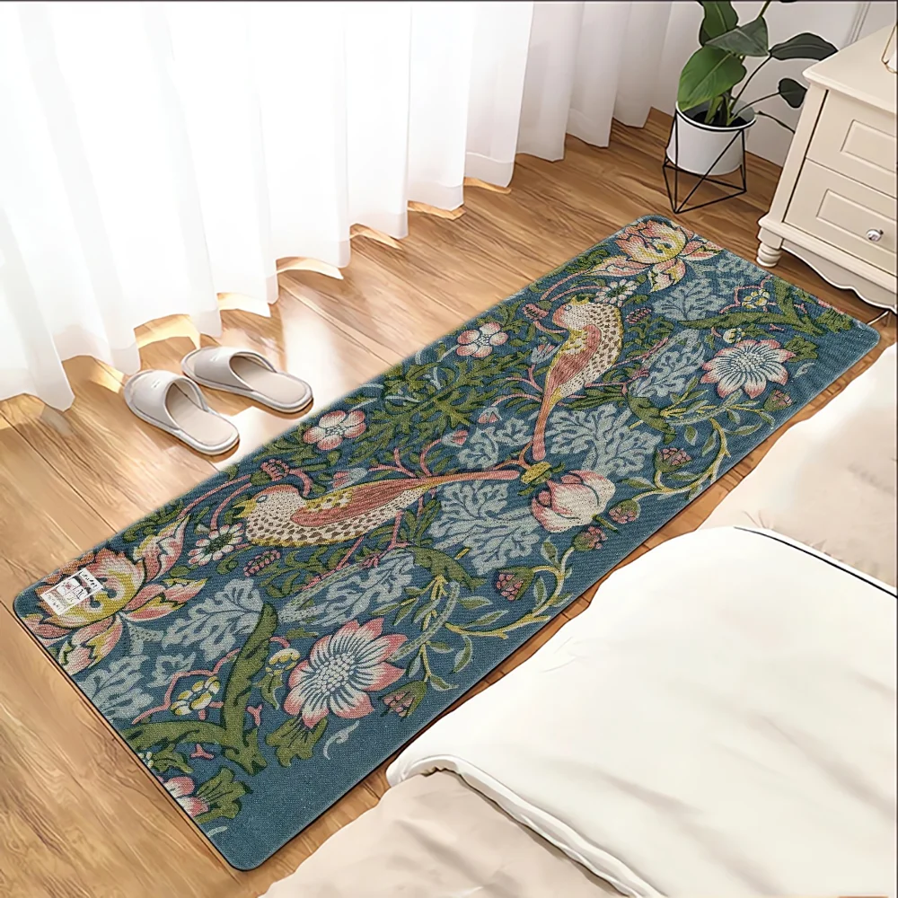 William Morris Floor Bath Mat Bedrooom Carpet for Kitchen Room Mats Entrance Door Doormat Balcony Super Absorbent Bathroom Rug