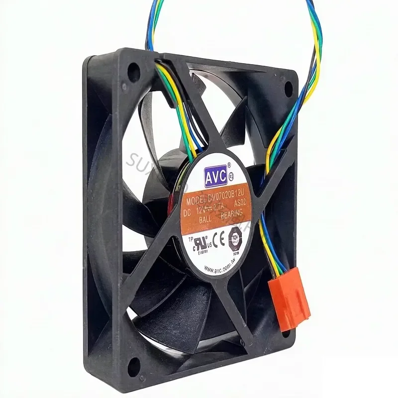 AVC DV07020B12U 12V 0.7A 7CM cm 7020 4-wire CPU heatsink, cooling fan