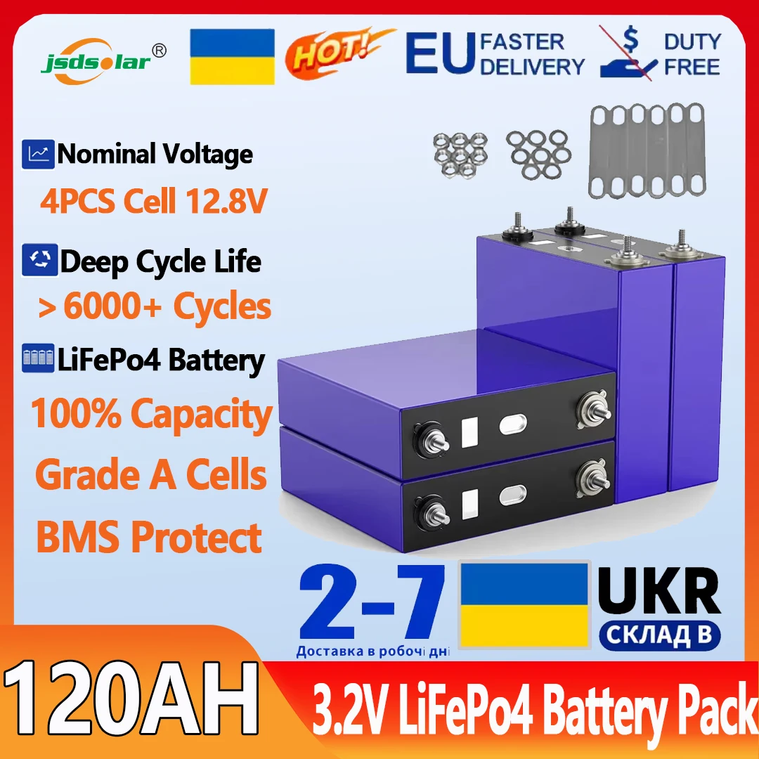 

New LEADESS CATL Lifepo4 3.2V 120Ah prismatic Rechargeable 120ah Cell Lithium Ion Battery for EV car wind Solar Energy Storage
