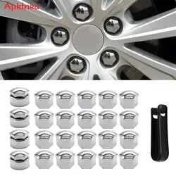 24PCS 17mm Vehicle Chrome Wheel Nut Bolts Head Covers Caps Protective Exterior Decoration Wheel Hub Parts Guard Car Accessories