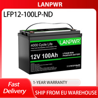 LANPWR 12V 100Ah LiFePO4 Battery Pack,Capacity Expansion,Trolling Motor,1280Wh Energy,with 4000+ Deep Cycles & Built-In 100A BMS