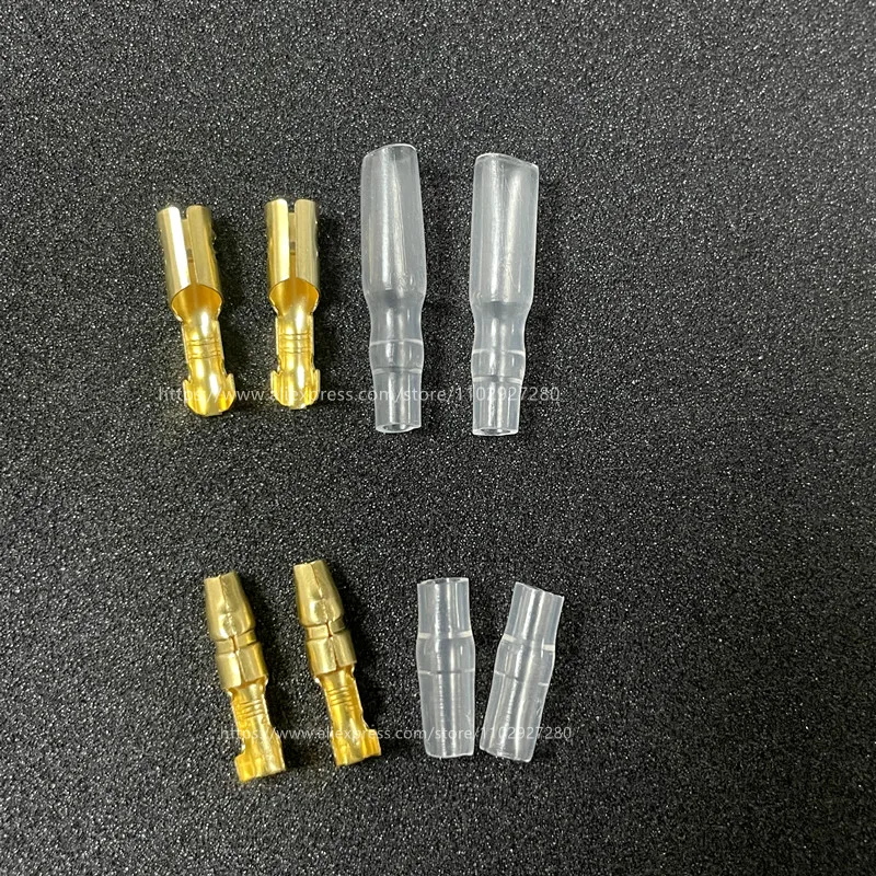 

200pcs/50set Car Auto Motorcycle Bullet Terminals 4mm Male Female Wire Bullet Crimp Connectors Terminal With Insulation Sheath