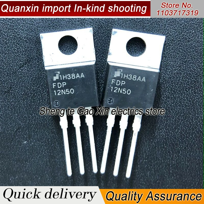 5PCS-10PCS  FDP12N50 12N50  N MOS TO-220 500V 11.5A Imported  Original  Best Quality