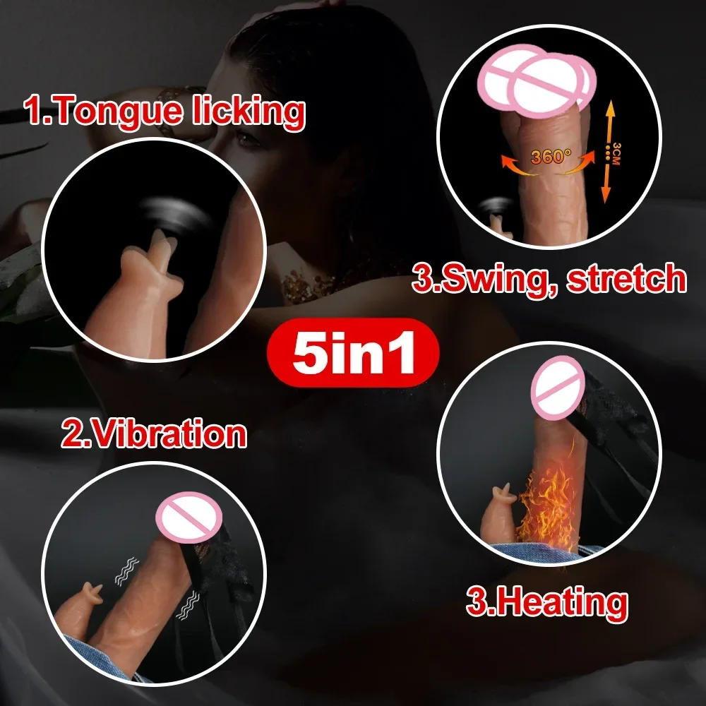 Realistic dildo vibrator dick penis telescopic swing heating silicone dildos female remote control vibrators for women sex toys