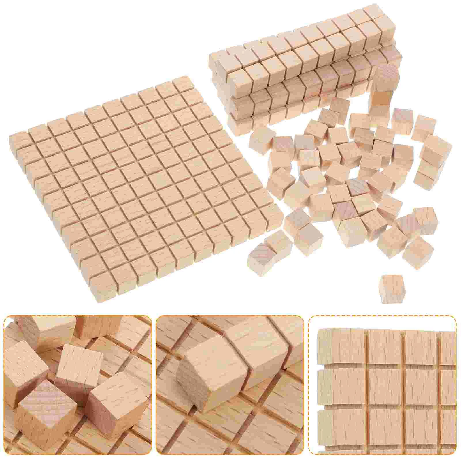 61 PCS Decimal Blocks 3 Stage Wooden Educational Toys Kids Counting Blocks Math Manipulatives Primary School Teaching Aids Math