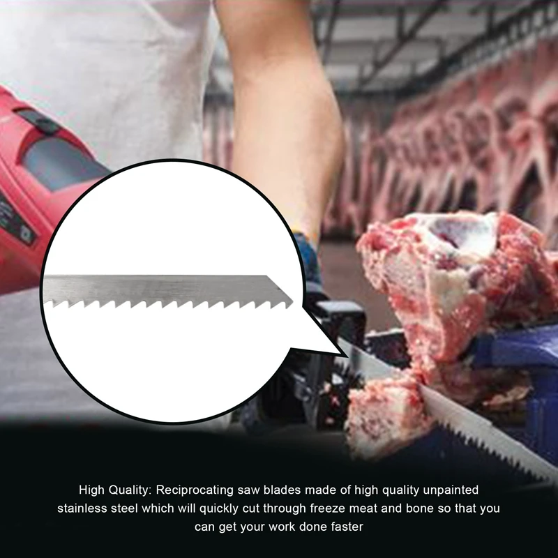 ABHU 12 дюймов полотно сабельной пилы для резки пищи большие зубья пилы лезвия для заморозки мяса, кубиков льда 3 шт.