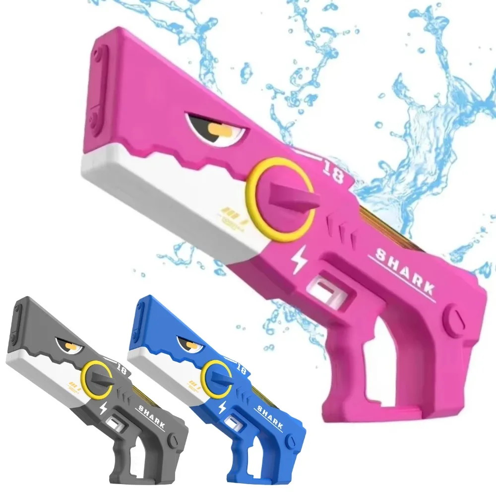 Shark Electric Water Gun Toy Continuous Shooting Automatic Absorbs Water Summer Outdoor Play Fighting Game Toys for Children