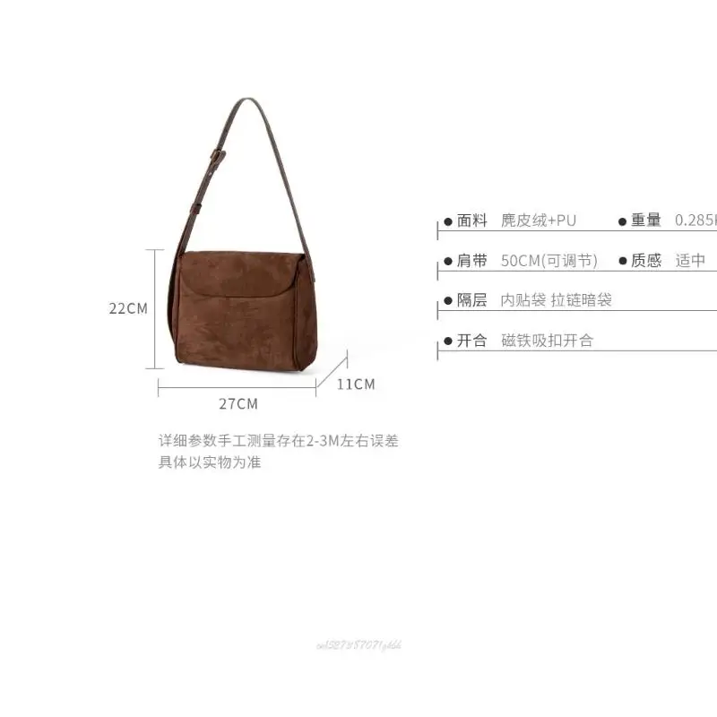 X5XA Retro Inspired Shoulder Bag With Multiple Compartments Scratch Resistant Ergonomic Underarm Purse for Women Girls