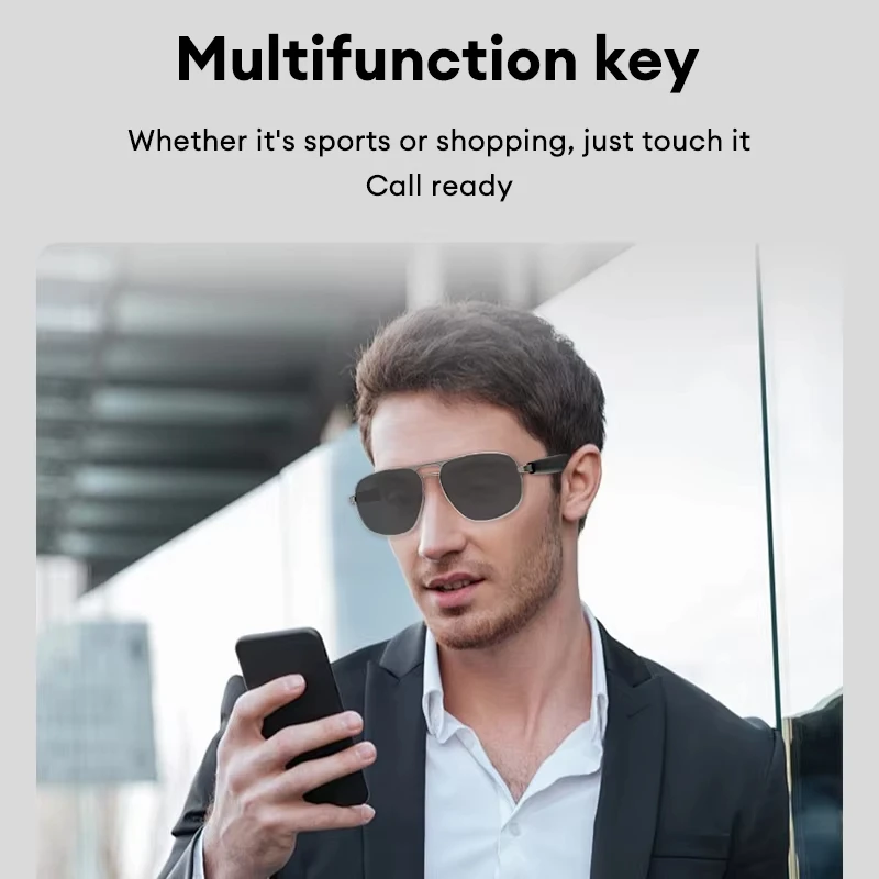 PAXA Pilot 7 Smart Glasses Earphones Bluetooth 5.4 Multi-function HD Call Remote Camera Bone Conduction Music Sunglasses Headset