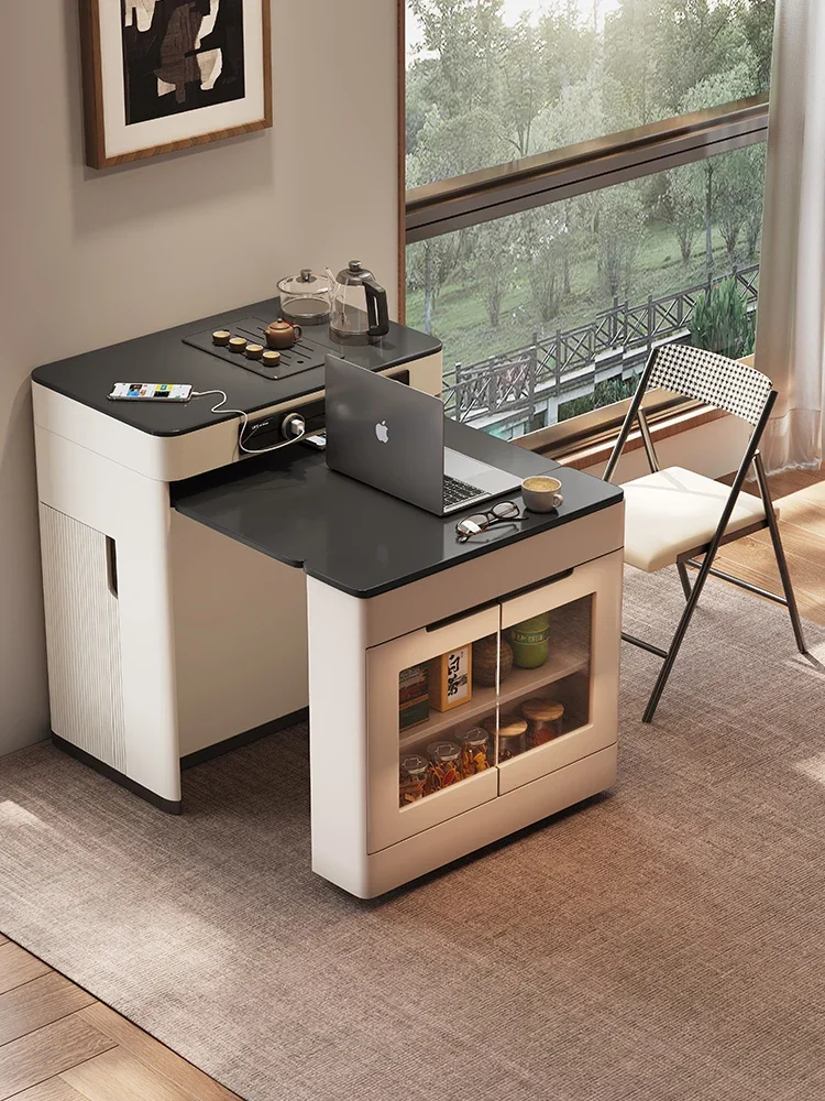 2024 dining side cabinet, island dining table integrated, household retractable folding, small apartment multi-functional bar
