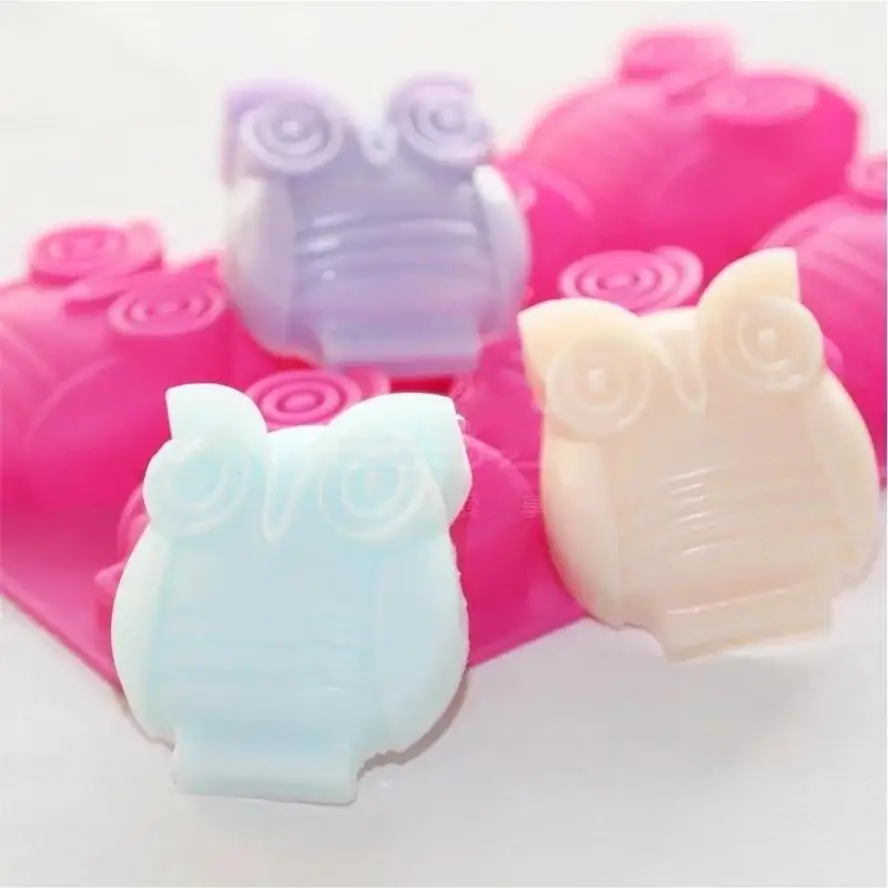 1 Pcs Soft Silicone Soap Mold Six Owls Soap Molds For Soap M