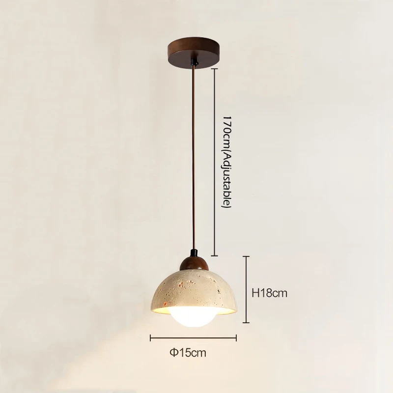 Lâmpada pingente de mármore amarelo mesa de jantar japão wabi-sabi travertino pendurado luz nordic cabeceira restaurante corredor suspenso luz
