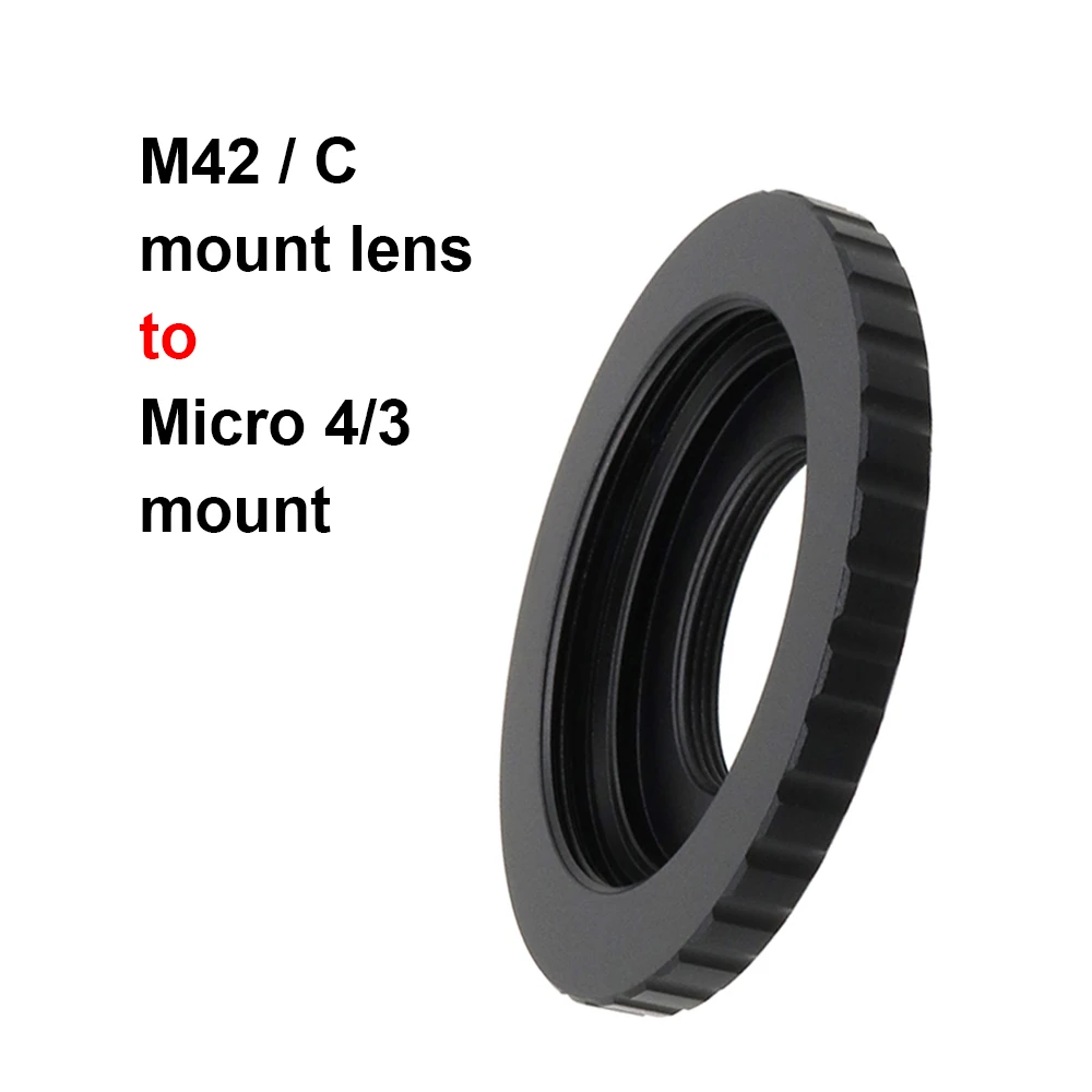 C - M4/3 Do obiektywów z mocowaniem C i aparatu Micro 4/3 MFT Pierścień adaptera z mocowaniem M42x1mm do Panasonic G,GF,GX,GH, Olympus E-M, E-P