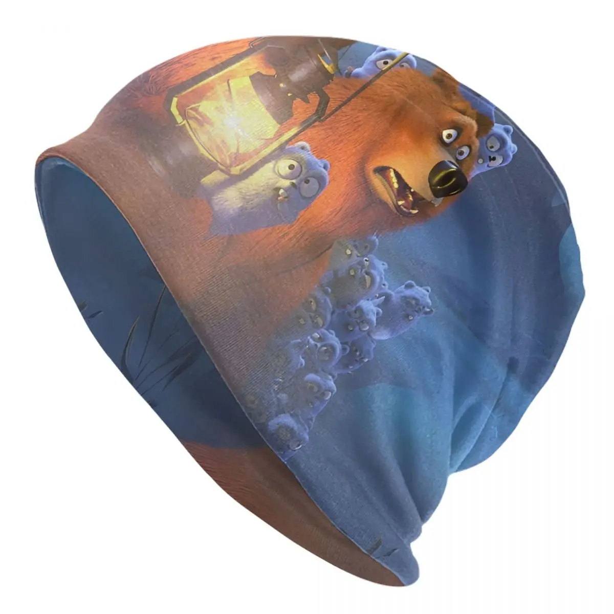 Grizzy Beer Cartoon Bonnet Hats Autumn Winter Outdoor Skullies Beanies Hat for Men Women Spring Head Wrap Cap