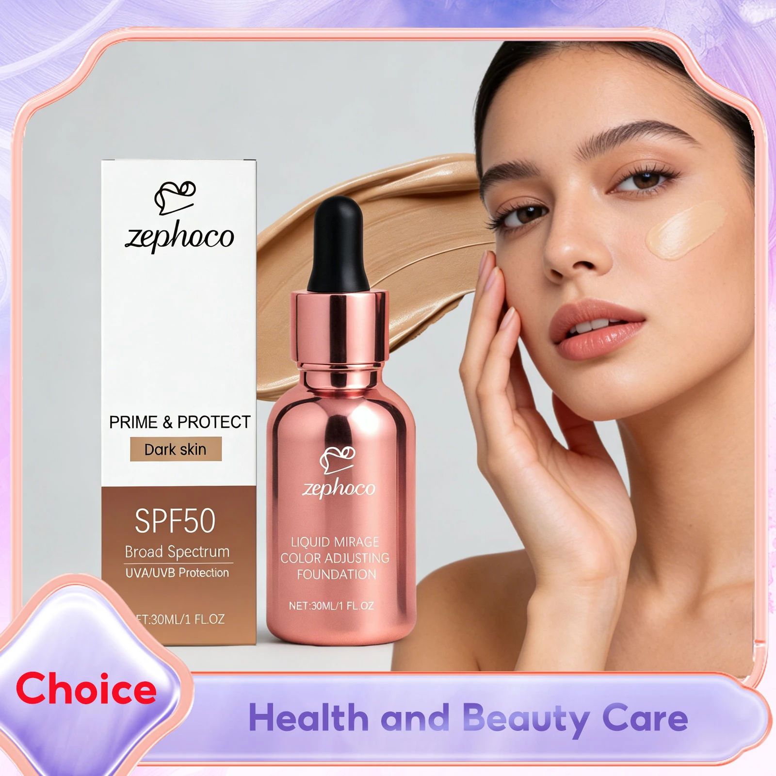 Vloeibare foundation make-up Lichtgewicht, natuurlijk dekking Blemishe Flaw Waterproof Oil-Control Concealer Kleurcorrigerende CC Cream