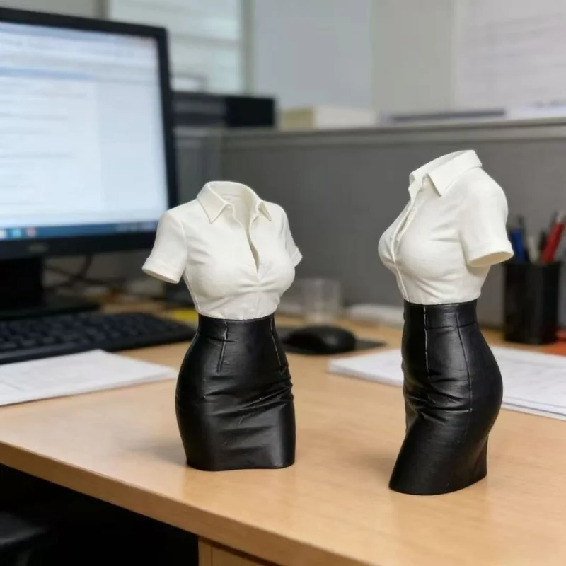 3D-gedruckte Halbkörper-Statue-Vase, kreative Büro-Kunstdekoration, Desktop-Ornament für OL, professionelle Stressabbau-Schreibtischdekoration