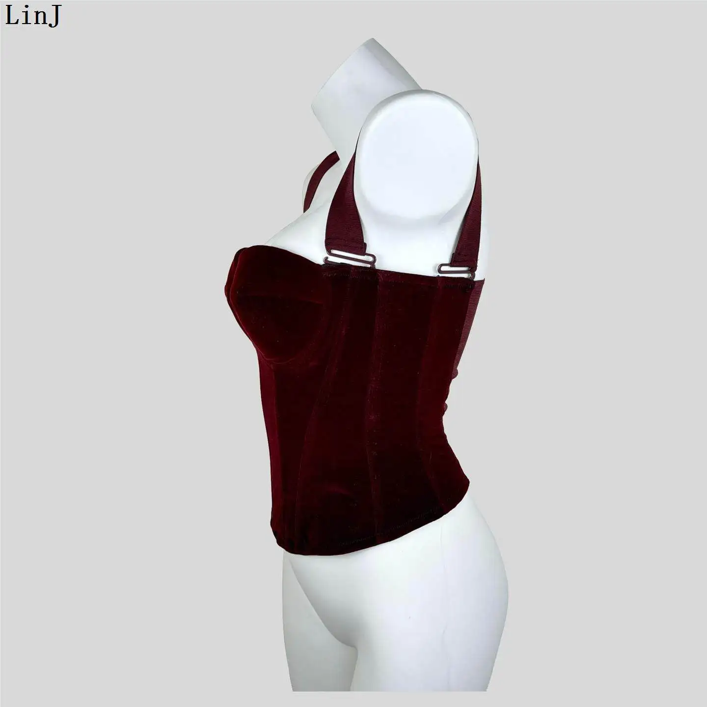Velvet Fishbone Women's Camisole Body Shaping Waist Cincher Removable Strap European Style Pure Color Casual Outerwear