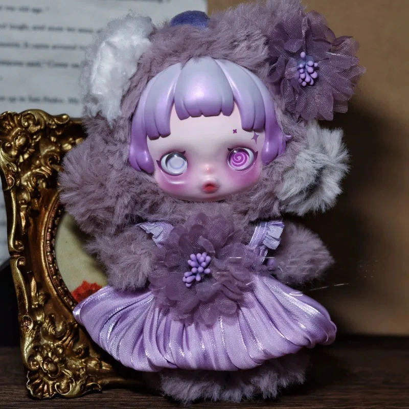 10 cm Mini-Puppe für Skullpanda V3 Kleidung You Found Me Series Ratty Bear Lila Kleid Ersatzpuppe Outfit Zubehör Geschenke