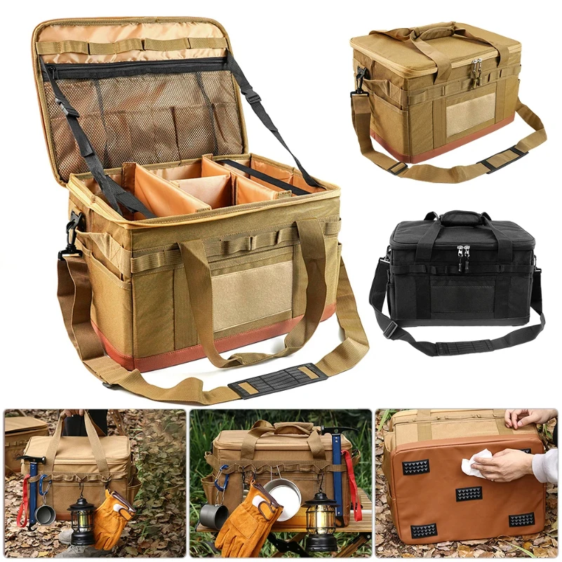 

Outdoor Camping Gas Tank Storage Bag Large Capacity Ground Nail Tool Bag Gas Canister Picnic Cookware Utensils Kit Bag