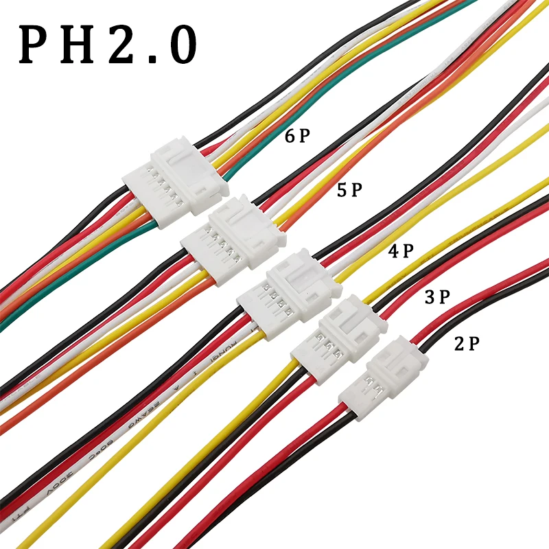 1/2/5 Pair 26AWG Micro JST Wire Connector JST-PH 2.0 2P 3P 4P 5P 6Pin Male Plug Female Jack Connector Cable JST PH 2.0 15CM Wire