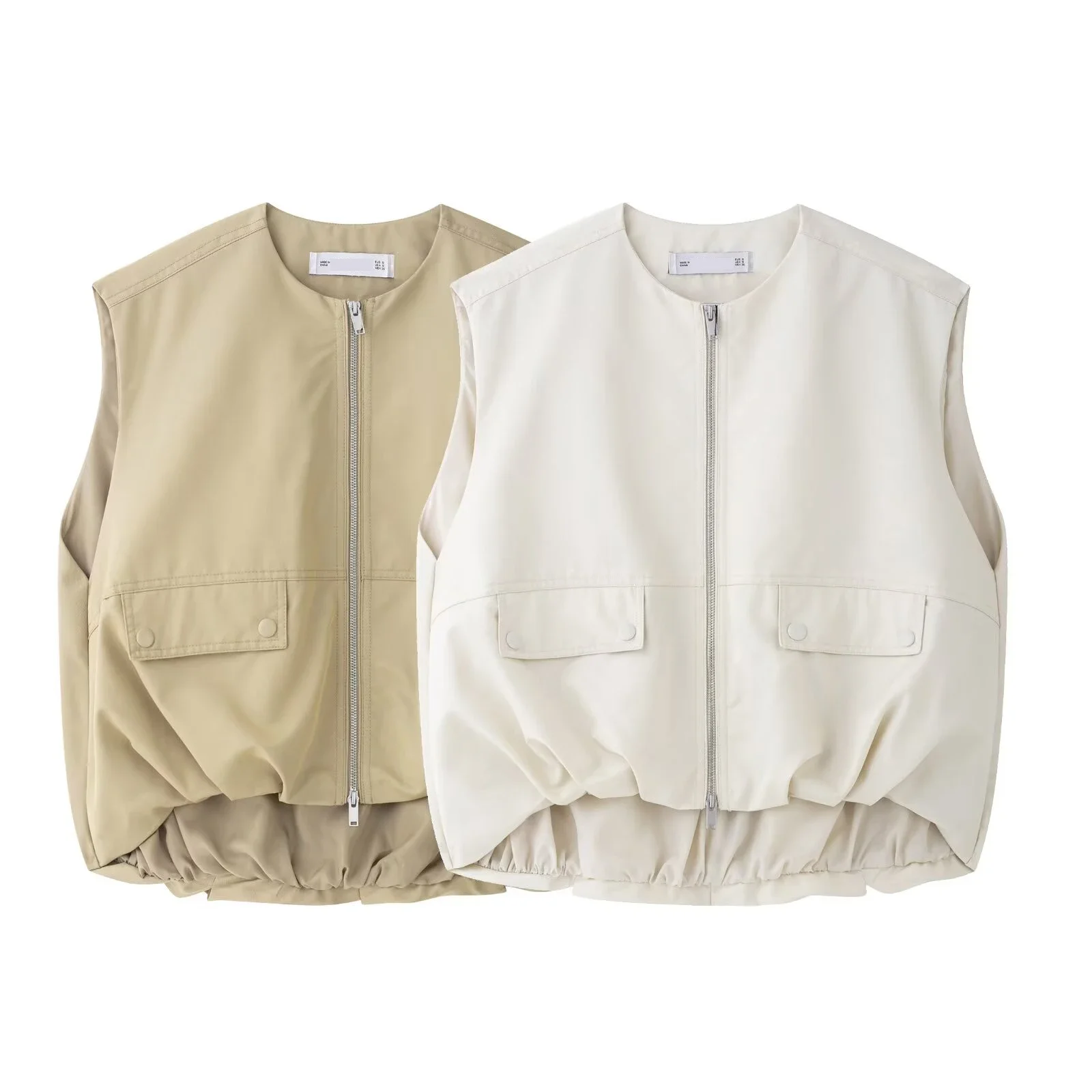 

Женский жилет большого размера 2025 года на молнии, винтажное женское пальто без рукавов BE0731