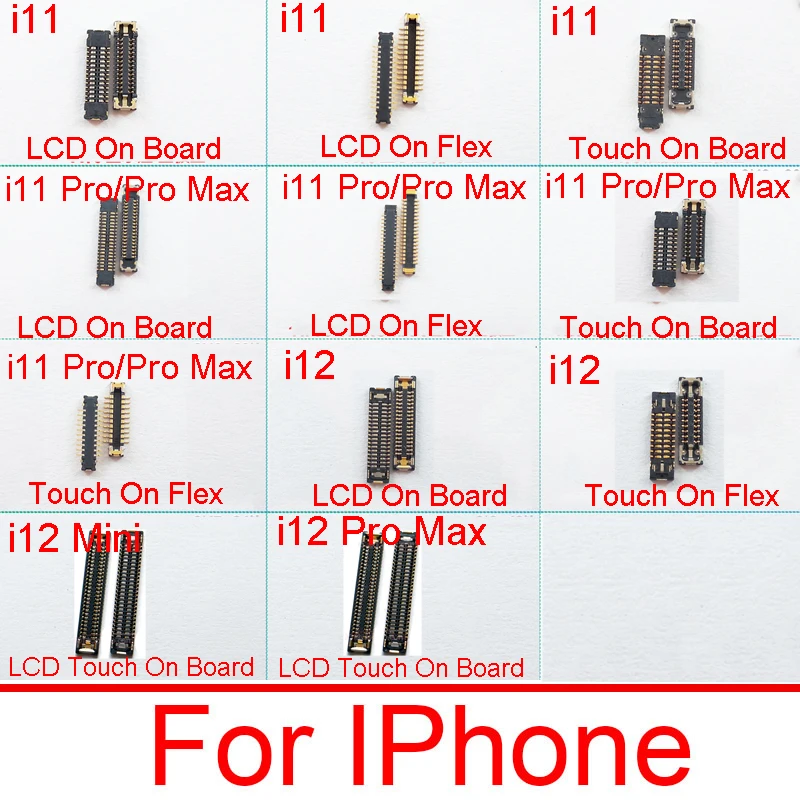 FPC Stecker Für iPhone 12 mini 12 11 Pro Max Lcd Digitizer 3D Touchscreen Stecker Clip Auf Motherboard Flex kabel