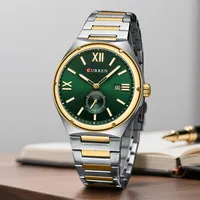 CURREN 8471 Fashion Brand Men Watch with Dual Tone Strap Casual Business Calendar Waterproof Quartz Watches for Man Reloj Hombre