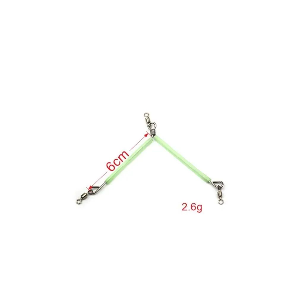 5PCS T-shaped Fishing Balance Connector Anti Entanglement Luminous Swivel Fishing Connector with Rolling Swivels Hollow Design