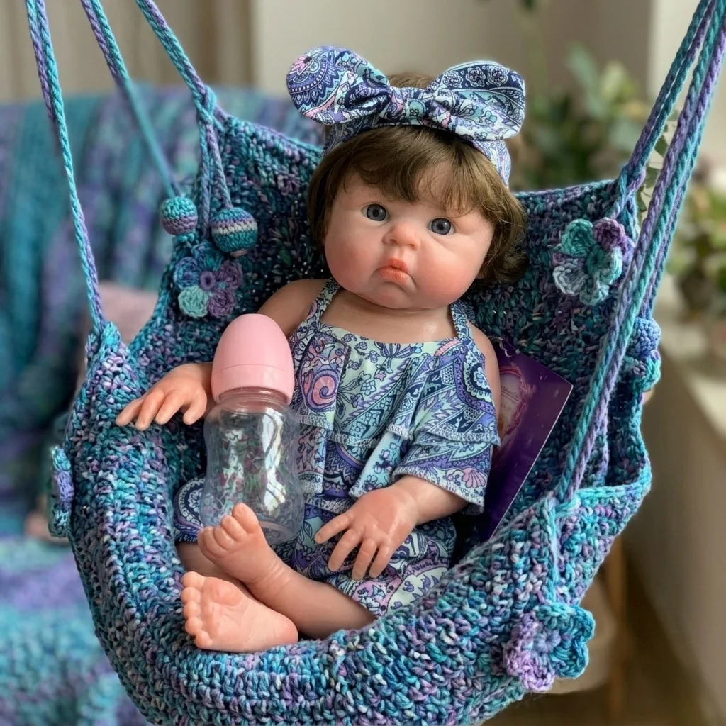 OtardDolls 45cm Realistic Washable Silicone Reborn Doll Open Mouth Cute Girl Anatomically Correct Waterproof Play Doll