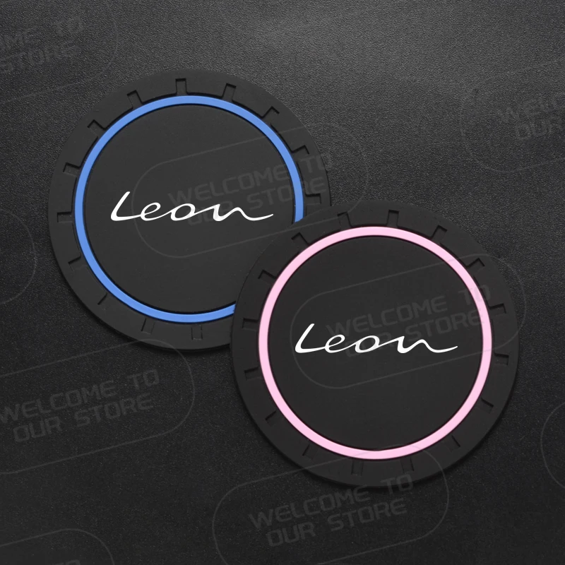 Car Silicone Coaster For Leon LOGO MK2 5F TSI DSG FR Line VZ 2Pcs Anti-Slip Water Cup Drink Mat Insert Coaster Pads Accessories view 2