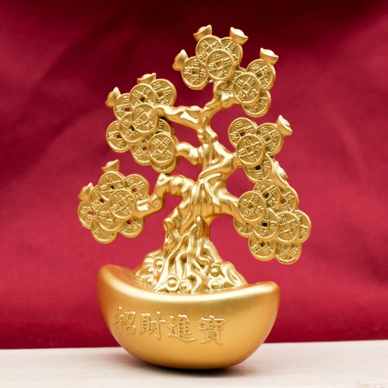 Golden Ingot Money Tree Ornament for Attracting Wealth and Fortune