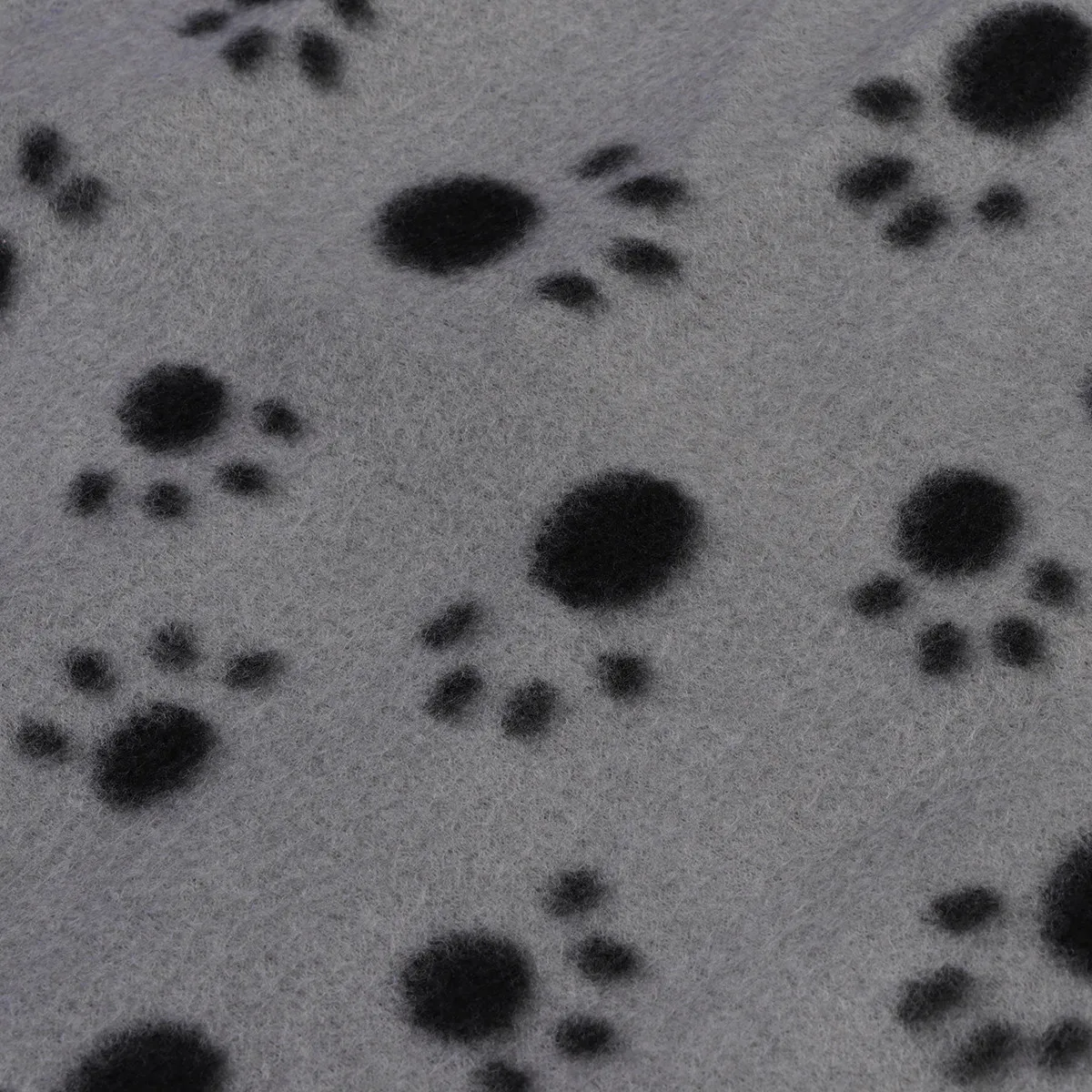 Double-Sided Fleece Dog Blanket 60x70cm for Cats & Pets – Soft Paw Pattern Grey Black Pet Bed Mat Sofa Carpet