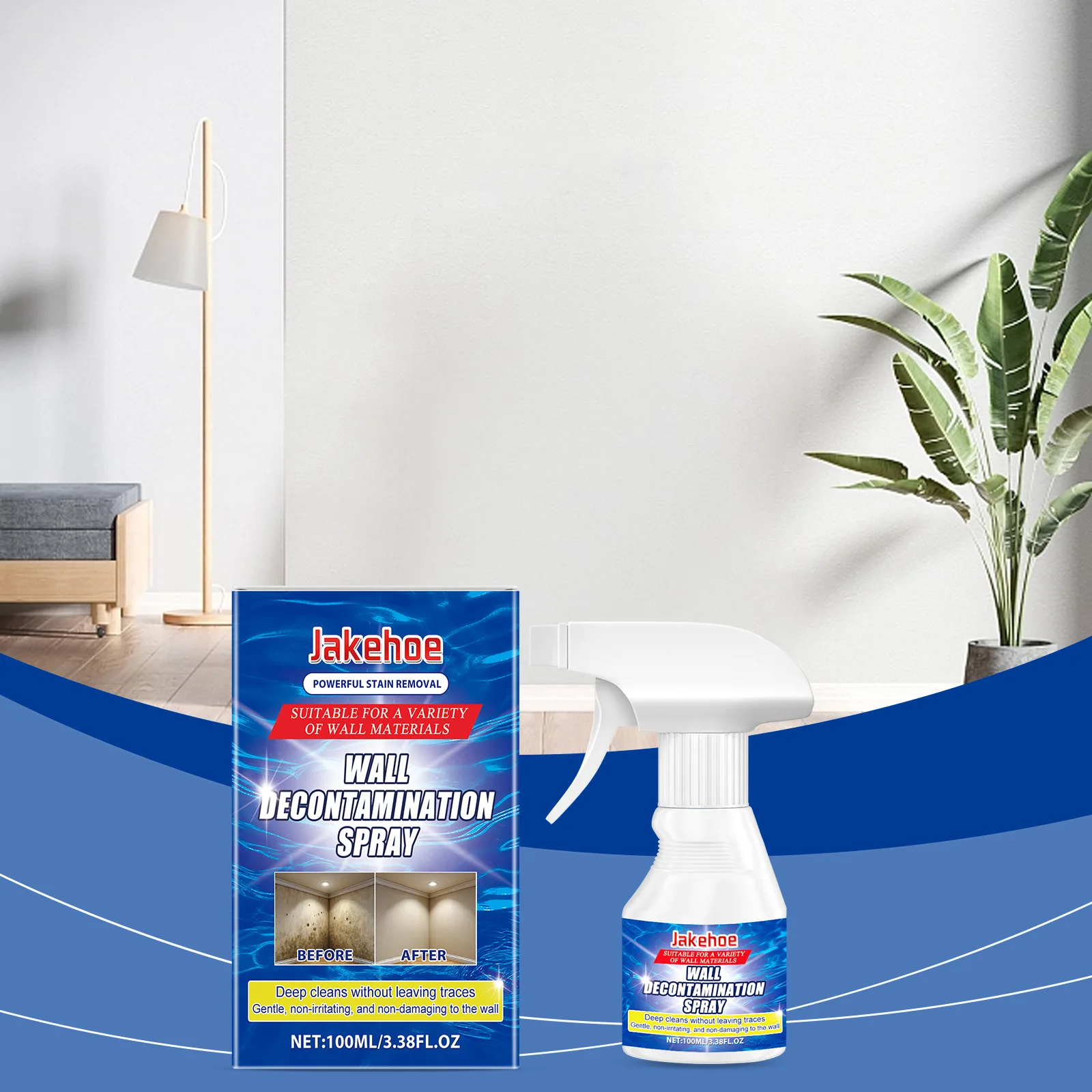 

100ml Wall Cleaning Spray for Bathroom Tiles - Gentle Stain Removal, Shine Restoration, Easy Use, Ideal for Bathroom Cleaning