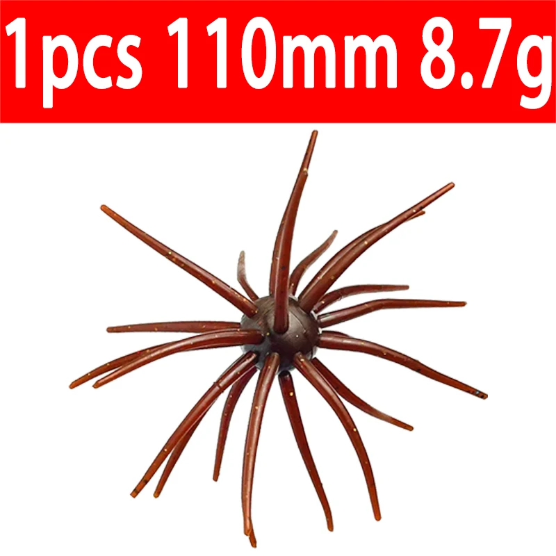 1-2 Stück 10cm 9g TPE Seeigel-Weichköder Silikon-Angelköder für Brassen, Mandarinenbarsch, Tilapia, Forelle, Seebarsch – Detail 13