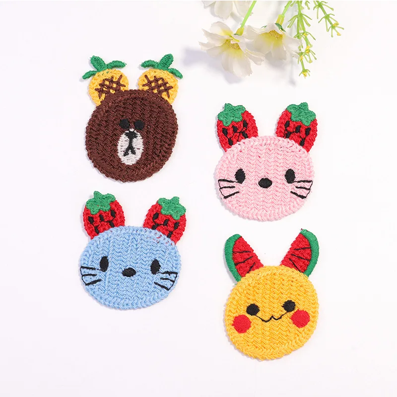 10PCS Fashion cute large cartoon decorative cloth stickers semi-finished products without backing hairpin accessories accessorie