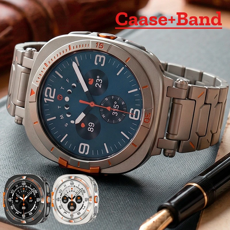 Case+Strap for Samsung Galaxy Ultra 2025 Titanium Alloy WatchBand Metal Cover Screen Protector for Galaxy Ultra 47 Men Bracelet
