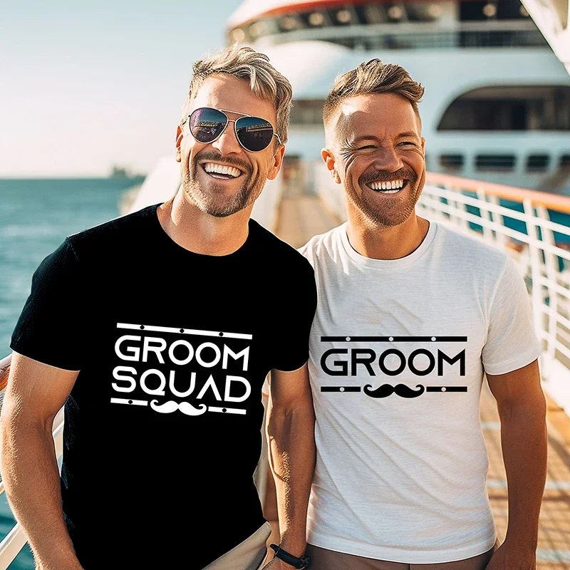 Team Future Groom Squad T-Shirt Friends Bachelor Stag Party Tshirt Groomsman Blouses Male Wedding Engagement Party Tees EVG Tops