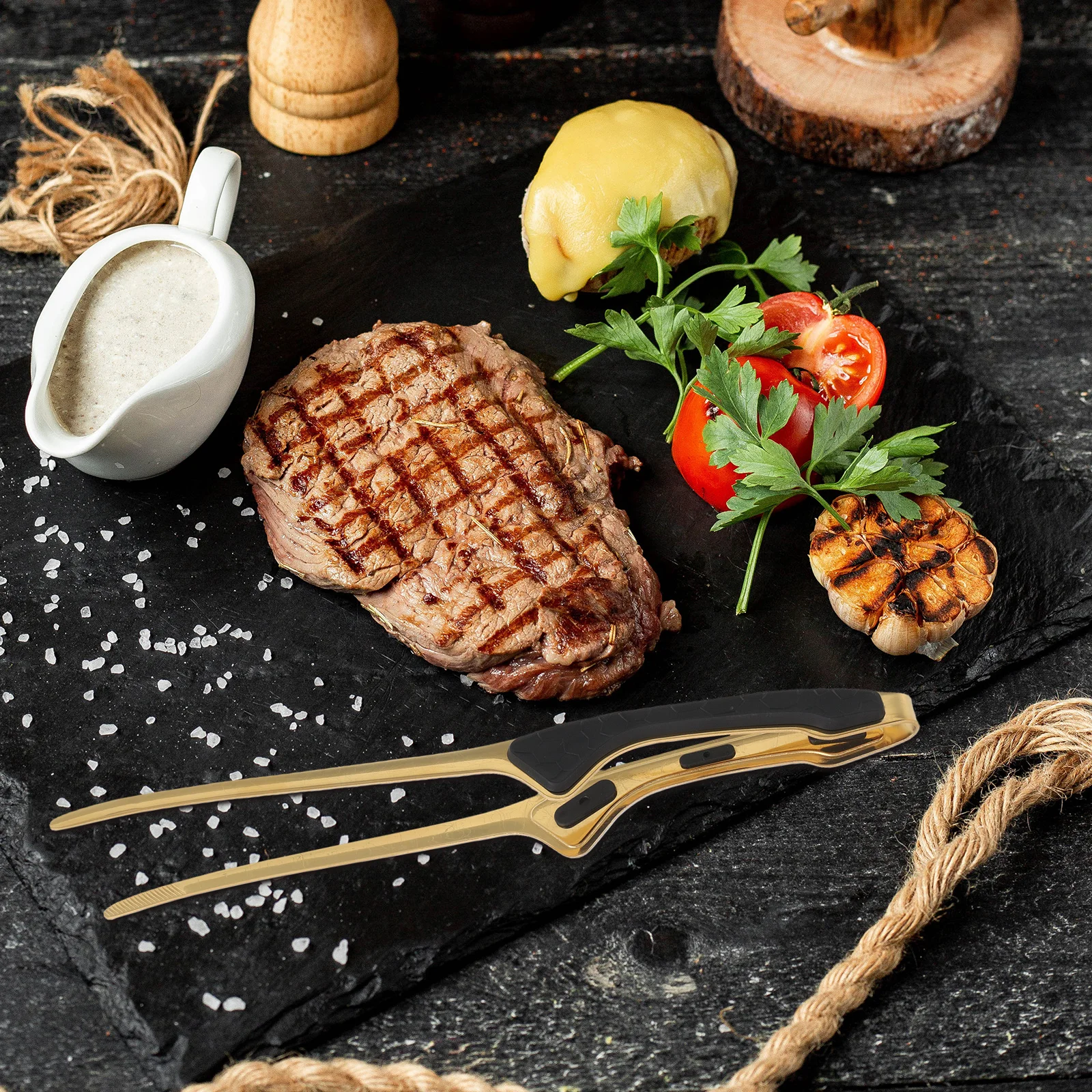 

1pc Barbecue Tongs Stainless Steel Heavy Duty Outdoor Grill Tongs Food Serving Clamps For Bbq Picnic Camping Cooking With